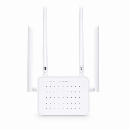 FyberOptix ONU1910-2G-W, XPON (GPON+EPON) ONU, with 1x PON, SC/UPC, 2x GE, 1x USB, and 4x External Antennas (1200M WiFi 5)