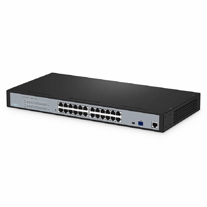 FyberOptix ONU2110-24GP, XPON (GPON + EPON) MDU ONU with 1 x PON, 24 x GE PoE/PoE+@370W, 220V AC Power Supply