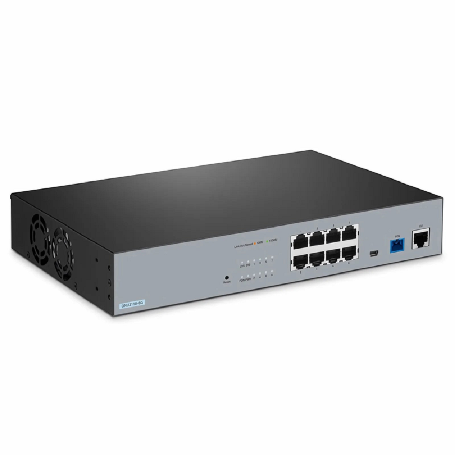FyberOptix ONU2110-8G, XPON (GPON + EPON) MDU ONU with 1 x PON, 8 x GE