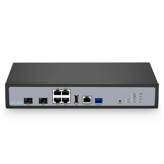 FyberOptix OLT3000-1GP, Single-Port Mini GPON OLT with 1x 10G SFP+, 1x GPON/XG(S)PON Uplink Ports, 4x GE Downlink Ports, AC/DC Power Supply