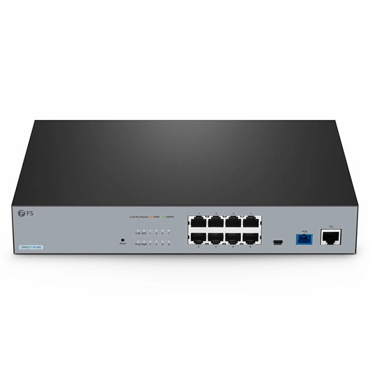 FyberOptix ONU2110-8G, XPON (GPON + EPON) MDU ONU with 1 x PON, 8 x GE