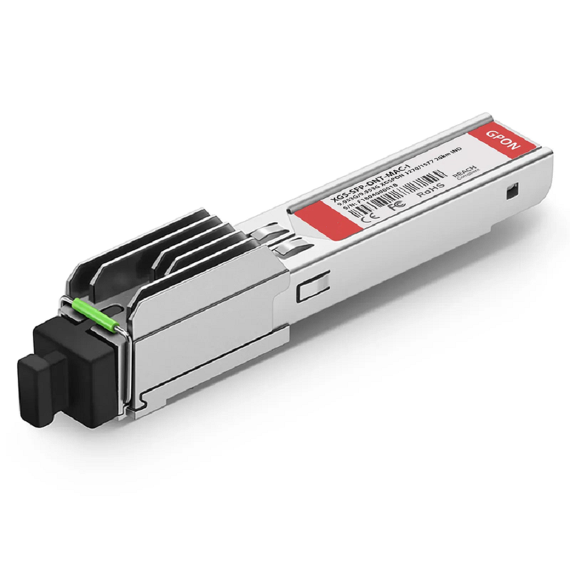 FyberOptix XGSPON ONU Stick with MAC SFP+ 1270nm-TX/1577nm-RX 9.953G-TX/9.953G-RX Class N1 20km DOM Simplex SC/APC SMF Optical Transceiver Module (Industrial)