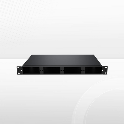 FyberOptix FHD High Density 1U Rack Mount Enclosure Unloaded, Tool-less Removable Top Cover, Holds up to 4 x FHD Cassettes, Panels, or Splice Trays, 144 Fibers (LC)