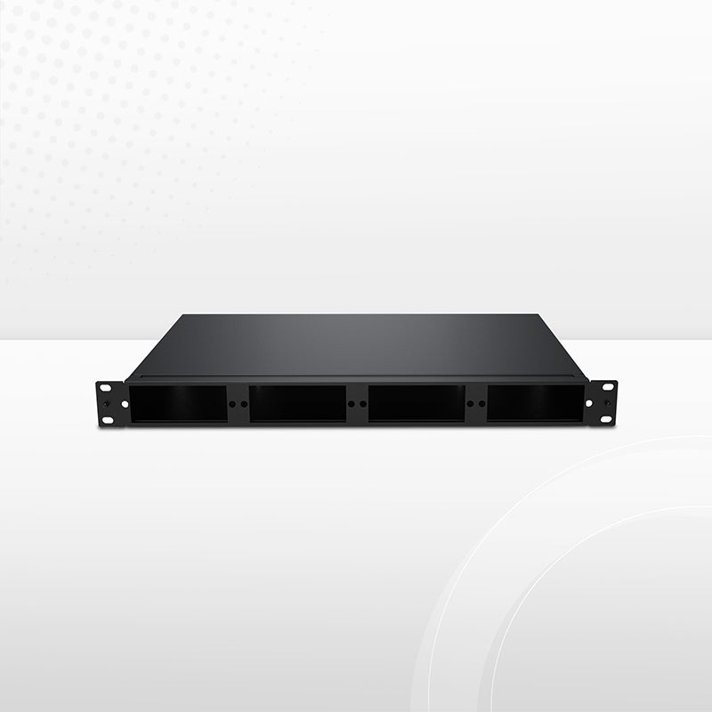 FyberOptix FHD High Density 1U Rack Mount Enclosure Unloaded, Tool-less Removable Top Cover, Holds up to 4 x FHD Cassettes, Panels, or Splice Trays, 144 Fibers (LC)