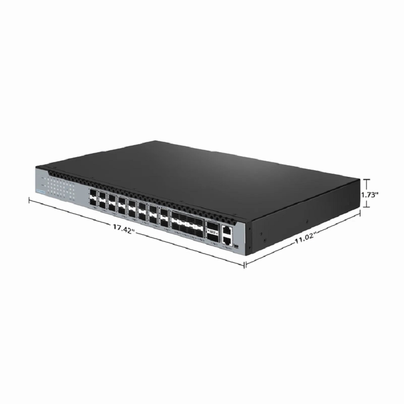 FyberOptix OLT3710-16XG2T, 16-Port XG(S)-PON OLT with 10G SFP+ and 100G QSFP28 Uplink Ports, Dual Power Supply, Broadcom Chip