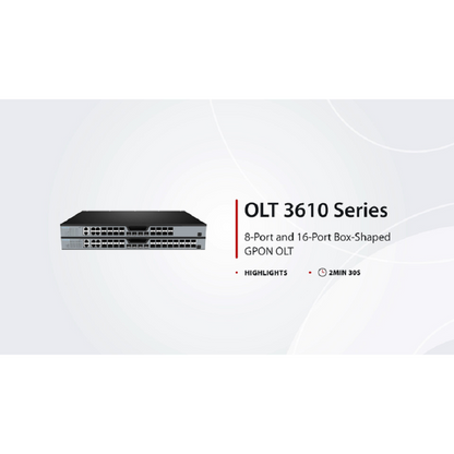 FyberOptix OLT3610-08GP4S, Layer 3 Feature 8-Port GPON OLT with 10G SFP+ Uplink Ports, AC Power Supply, Broadcom Chip