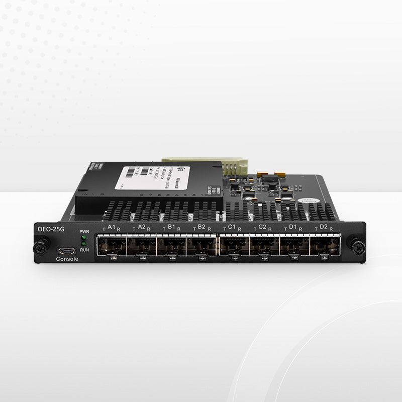 FyberOptix FMT4DL-OEO25GSFP28, 4 Channels WDM Transponder (Converter) for FMT Managed Chassis, 8 SFP28/SFP+ Slots