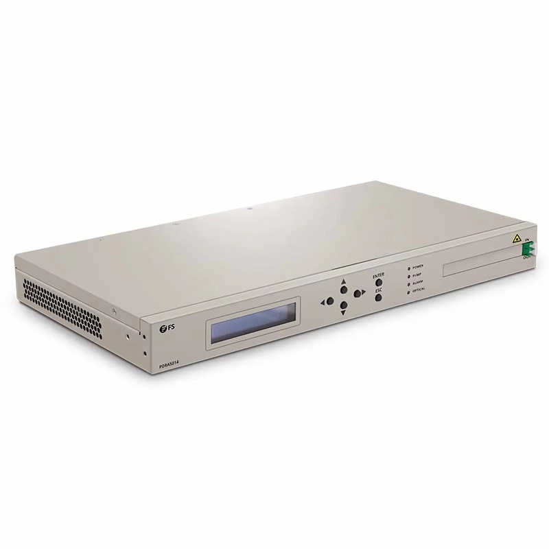 FyberOptix D7000 PDRA5014 Counter-propagating Distributed Raman Amplifier with 14dB Gain, 80 Wavelengths, Dual AC PSUs, 1U Rack Mount