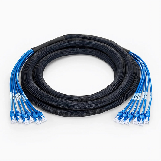 FyberOptix 16ft (4.9m) 6 Plug to 6 Plug Cat5e Unshielded (UTP) PVC CMR Pre-Terminated Copper Trunk Cable
