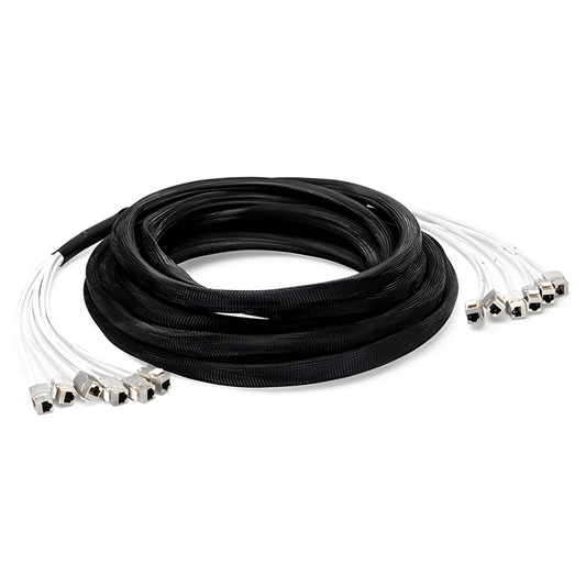 FyberOptix 33ft (10m) 6 Jack to 6 Jack Cat6a Shielded (S/FTP) PVC CMR Pre-Terminated Copper Trunk Cable