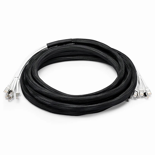 FyberOptix 49ft (15m) 6 Plug to 6 Plug Cat6a Shielded (S/FTP) PVC CMR Pre-Terminated Copper Trunk Cable