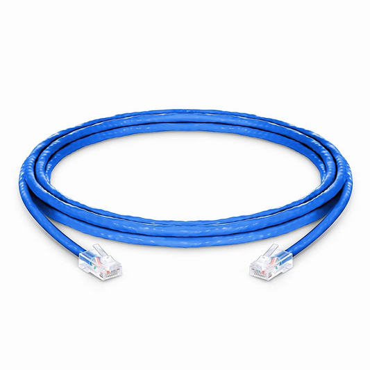 FyberOptix 10ft (3m) Cat6 24AWG Non-booted Unshielded (U/UTP) PVC CM Ethernet Network Patch Cable, Blue