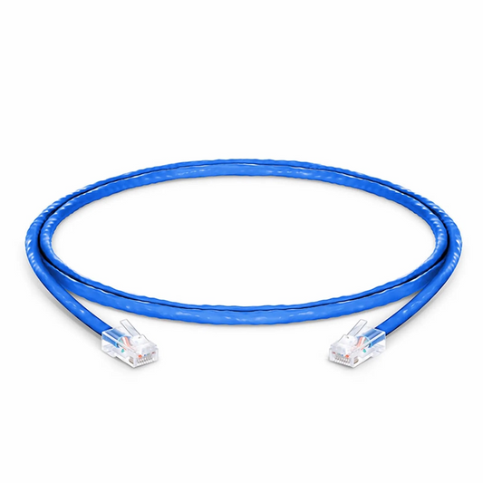 FyberOptix 4ft (1.2m) Cat6 24AWG Non-booted Unshielded (U/UTP) PVC CM Ethernet Network Patch Cable, Blue