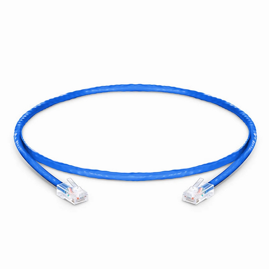 FyberOptix 2ft (0.6m) Cat6 24AWG Non-booted Unshielded (U/UTP) PVC CM Ethernet Network Patch Cable, Blue