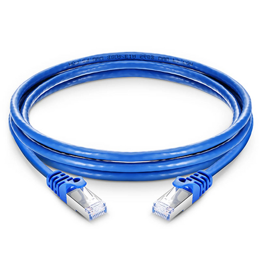 FyberOptix 16ft (4.9m) Cat6a 26AWG Snagless Shielded (S/FTP) PVC CM Ethernet Network Patch Cable, Blue