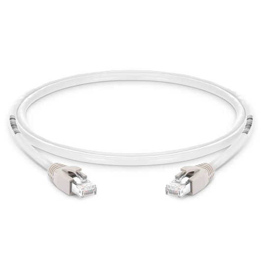 FyberOptix 3ft (0.9m) Cat8 24AWG Snagless Shielded (S/FTP) PVC CM Ethernet Network Patch Cable, PoE++, 40G, 2GHz, Off-White