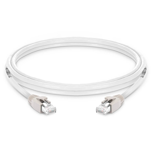 FyberOptix 7ft (2.1m) Cat8 24AWG Snagless Shielded (S/FTP) PVC CM Ethernet Network Patch Cable, PoE++, 40G, 2GHz, Off-White