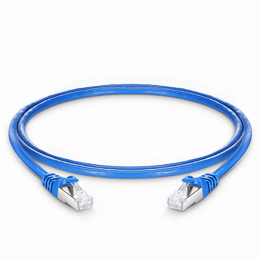 FyberOptix 3ft (0.9m) Cat6 26AWG Snagless Shielded (S/FTP) PVC CM Ethernet Network Patch Cable, Blue
