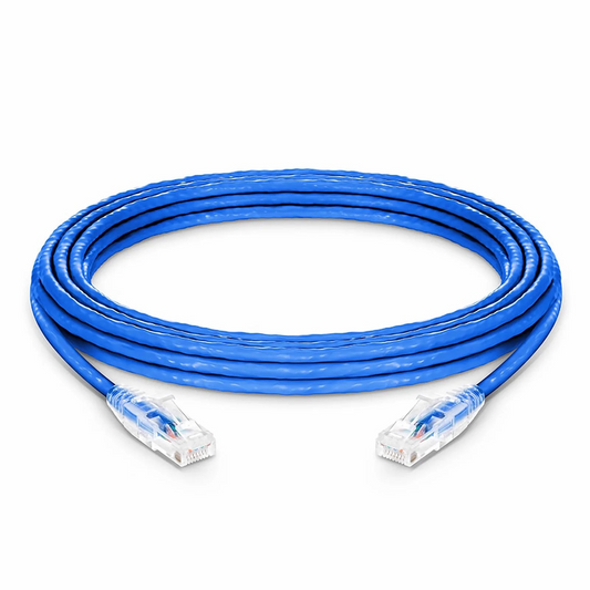 FyberOptix 20ft (6.1m) Cat5e Snagless Unshielded (U/UTP) PVC CM Ethernet Patch Cable, Blue