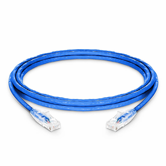 FyberOptix 10ft (3m) Cat5e Snagless Unshielded (U/UTP) PVC CM Ethernet Patch Cable, Blue
