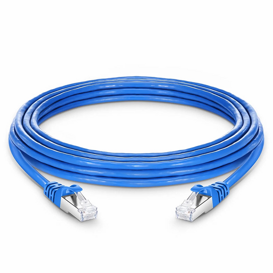FyberOptix 25ft (7.6m) Cat7 Snagless Shielded (S/FTP) PVC CM Ethernet Network Patch Cable, Blue