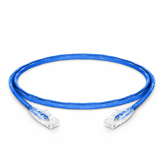 FyberOptix 4ft (1.2m) Cat6 24AWG Snagless Unshielded (U/UTP) PVC CM Ethernet Network Patch Cable, Blue