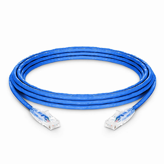 FyberOptix 15ft (4.6m) Cat6 24AWG Snagless Unshielded (U/UTP) PVC CM Ethernet Network Patch Cable, Blue