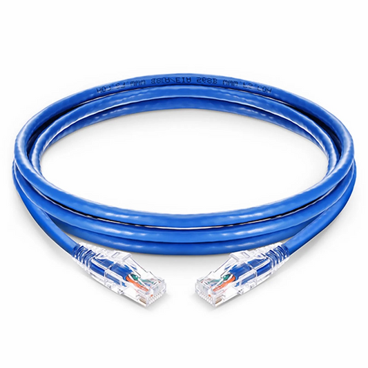 FyberOptix 50ft (15.2m) Cat6 24AWG Snagless Unshielded (U/UTP) PVC CM Ethernet Network Patch Cable, Blue