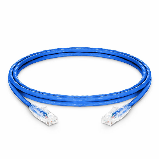 FyberOptix 7ft (2.1m) Cat6 24AWG Snagless Unshielded (U/UTP) PVC CM Ethernet Network Patch Cable, Blue