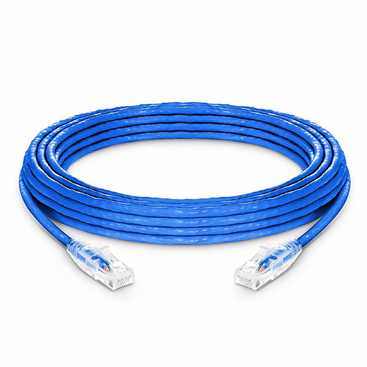 FyberOptix 35ft (10.7m) Cat6 24AWG Snagless Unshielded (U/UTP) PVC CM Ethernet Network Patch Cable, Blue