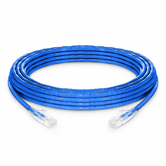 FyberOptix 33ft (10m) Cat6a 24AWG Snagless Unshielded (U/UTP) LSZH Ethernet Network Patch Cable, Blue