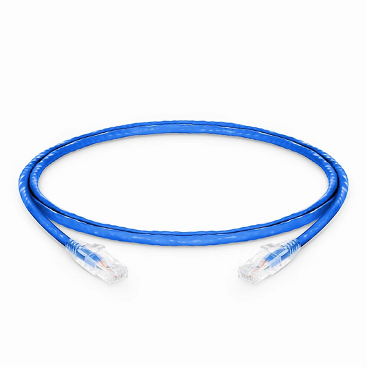 FyberOptix 3ft (0.9m) Cat6a 24AWG Snagless Unshielded (U/UTP) LSZH Ethernet Network Patch Cable, Blue