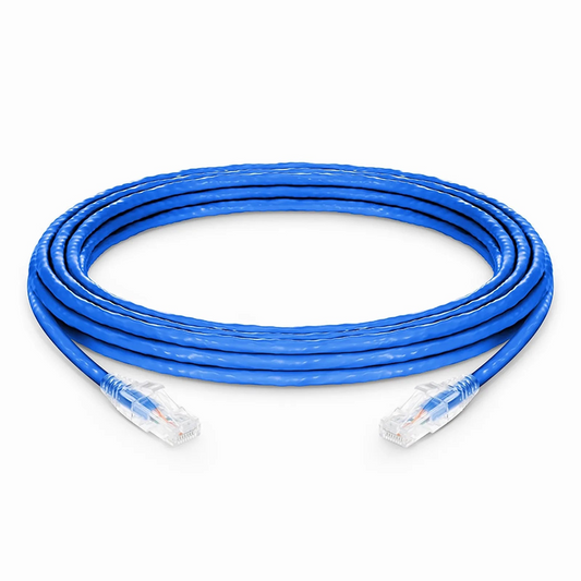 FyberOptix 20ft (6.1m) Cat6a 24AWG Snagless Unshielded (U/UTP) LSZH Ethernet Network Patch Cable, Blue