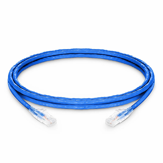 FyberOptix 5ft (1.5m) Cat6a 24AWG Snagless Unshielded (U/UTP) LSZH Ethernet Network Patch Cable, Blue