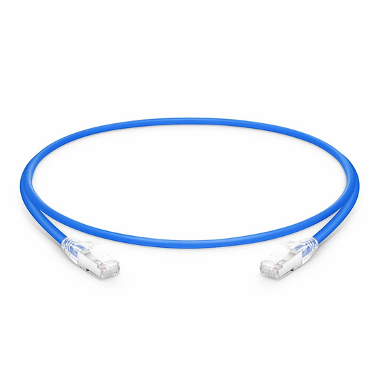 FyberOptix 1ft (0.3m) Cat6 26AWG Snagless Shielded (S/FTP) LSZH Ethernet Network Patch Cable, Blue