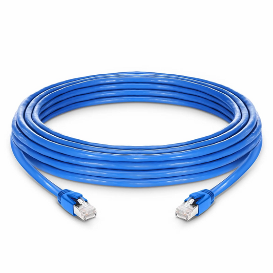 FyberOptix 33ft (10m) Cat6a 23AWG Snagless Shielded (F/FTP) LSZH Ethernet Network Patch Cable, Blue