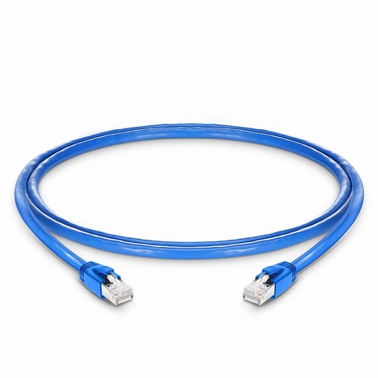 FyberOptix 4ft (1.2m) Cat6a 23AWG Snagless Shielded (F/FTP) LSZH Ethernet Network Patch Cable, Blue
