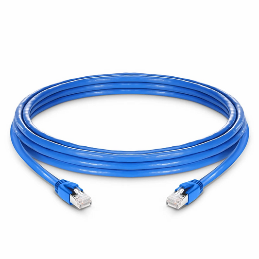 FyberOptix 16ft (4.9m) Cat6a 23AWG Snagless Shielded (F/FTP) LSZH Ethernet Network Patch Cable, Blue