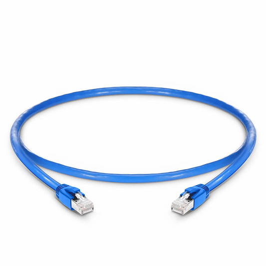 FyberOptix 2ft (0.6m) Cat6a 23AWG Snagless Shielded (F/FTP) LSZH Ethernet Network Patch Cable, Blue