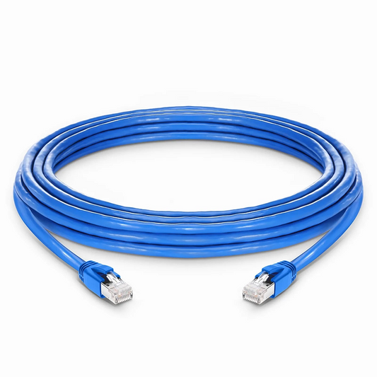 FyberOptix 20ft (6.1m) Cat6a 23AWG Snagless Shielded (F/FTP) LSZH Ethernet Network Patch Cable, Blue