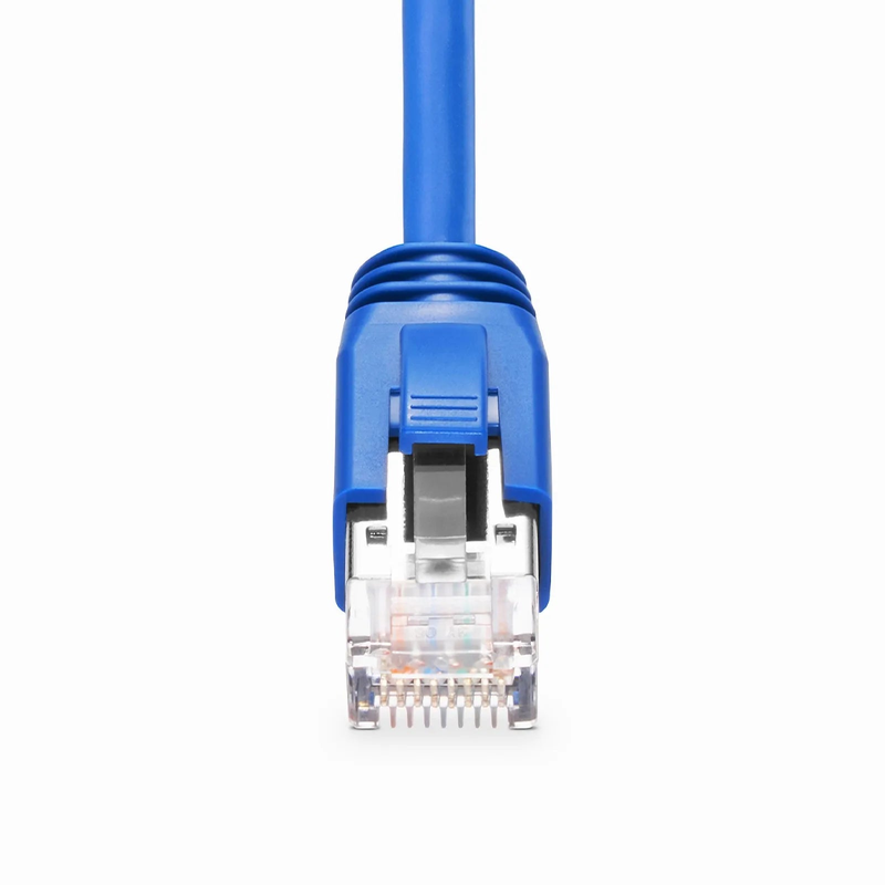 FyberOptix 20ft (6.1m) Cat6a 23AWG Snagless Shielded (F/FTP) LSZH Ethernet Network Patch Cable, Blue