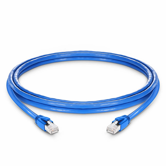 FyberOptix 7ft (2.1m) Cat6a 23AWG Snagless Shielded (F/FTP) LSZH Ethernet Network Patch Cable, Blue