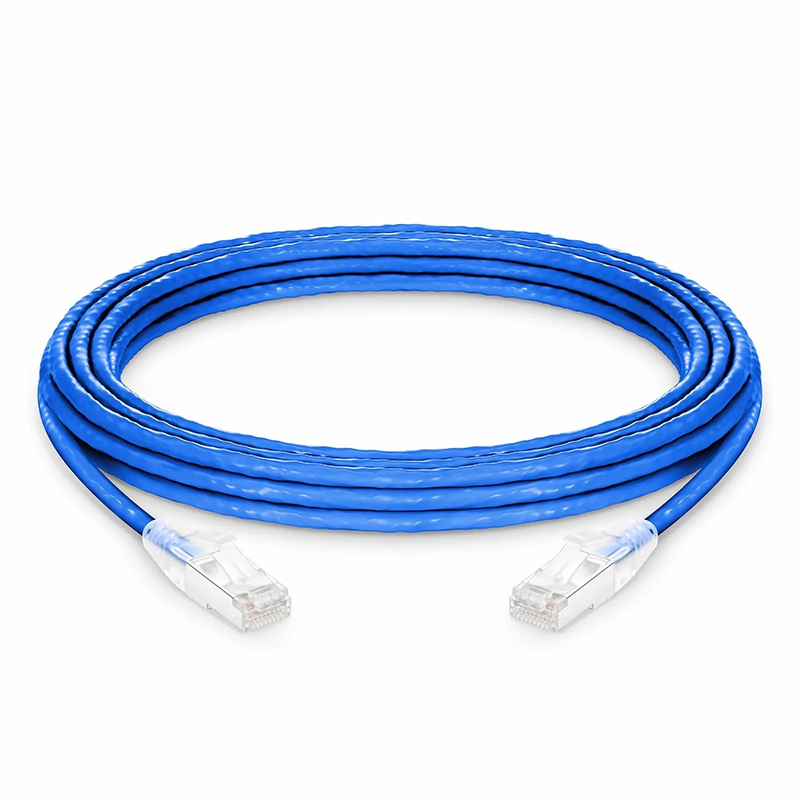 FyberOptix 25ft (7.6m) Cat6a 26AWG Snagless Shielded (S/FTP) CM/LSZH Ethernet Network Patch Cable, Blue