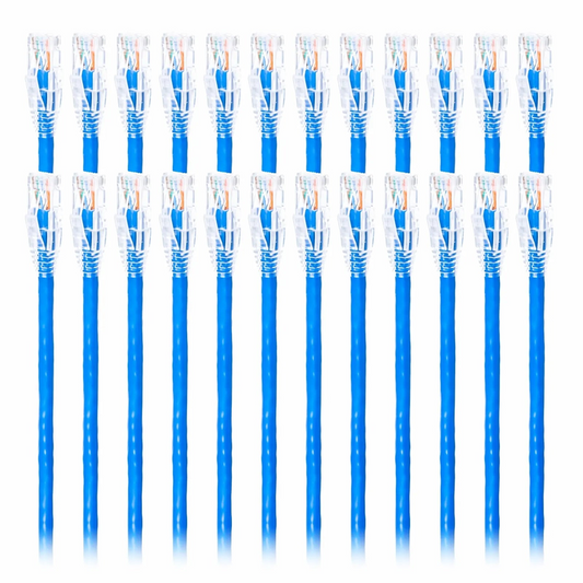 FyberOptix 7ft (2.1m) Cat6 Snagless Unshielded (U/UTP) PVC CM Ethernet Network Patch Cable, Blue, (24pcs/pack)