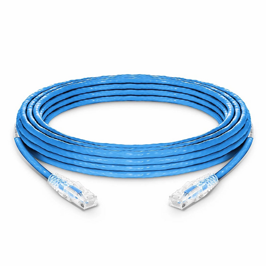 FyberOptix 75ft (22.9m) Cat6 23AWG Snagless Unshielded (U/UTP) PVC CMP Ethernet Network Patch Cable, Blue