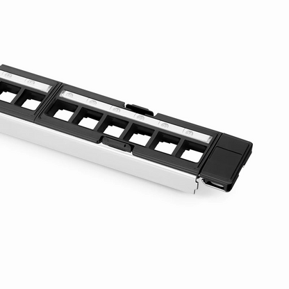FyberOptix FDMP Blank Shielded/UnShielded Recessed Patch Panel for Keystone Modules, 24-Port, 1RU, Cable Management Bar Included, Black