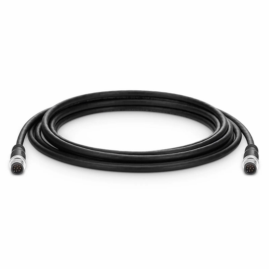 FyberOptix 10ft (3m) Industrial M12A/8M to M12A/8M Cordsets CAT5e SF/UTP PVC Ethernet Network Patch Cable, Black