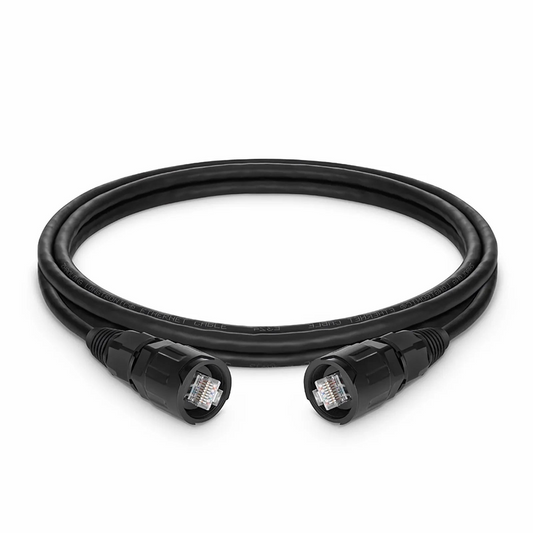 FyberOptix 6.6ft (2m) Industrial Cat6 Non-booted Shielded (SFTP) PVC IP65 Ethernet Network Patch Cable, Black