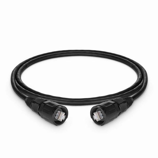 FyberOptix 3.3ft (1m) Industrial Cat6 Non-booted Shielded (SFTP) PVC IP65 Ethernet Network Patch Cable, Black