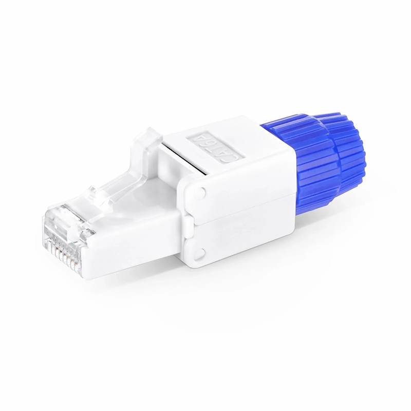 FyberOptix Cat5e/Cat6/Cat6a RJ45 Tool-Free Modular Plugs, Unshielded Network Connectors for 23~26AWG Twisted Pair Solid or Stranded Cable (10/Pack)